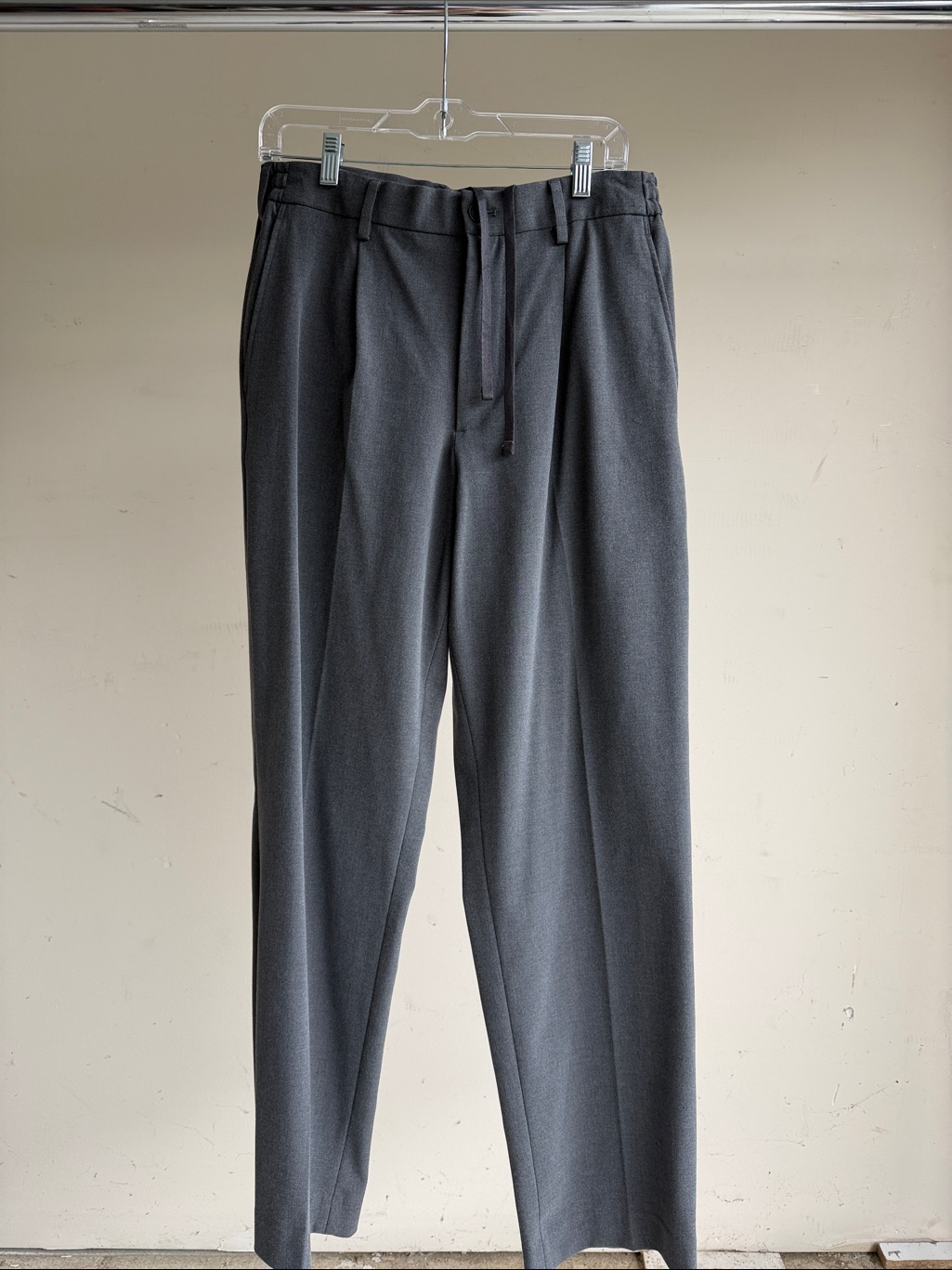Uniqlo Men's Charcoal Drawstring Tailored Pants